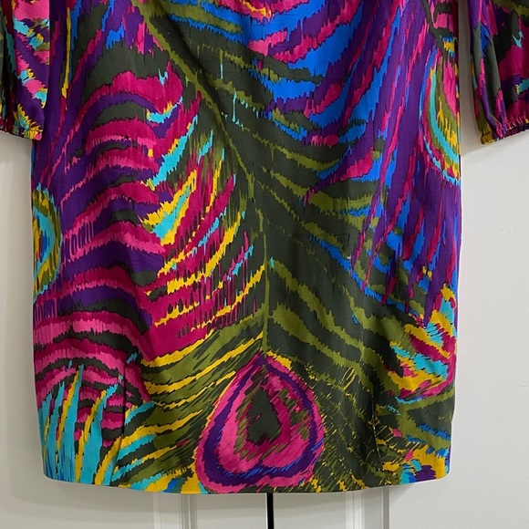 Trina Turk Vibrant Long Sleeve Silk Dress - Picture 4 of 7